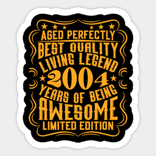 Retro Vintage 2004 Birthday Gift Idea Living Legend Sticker